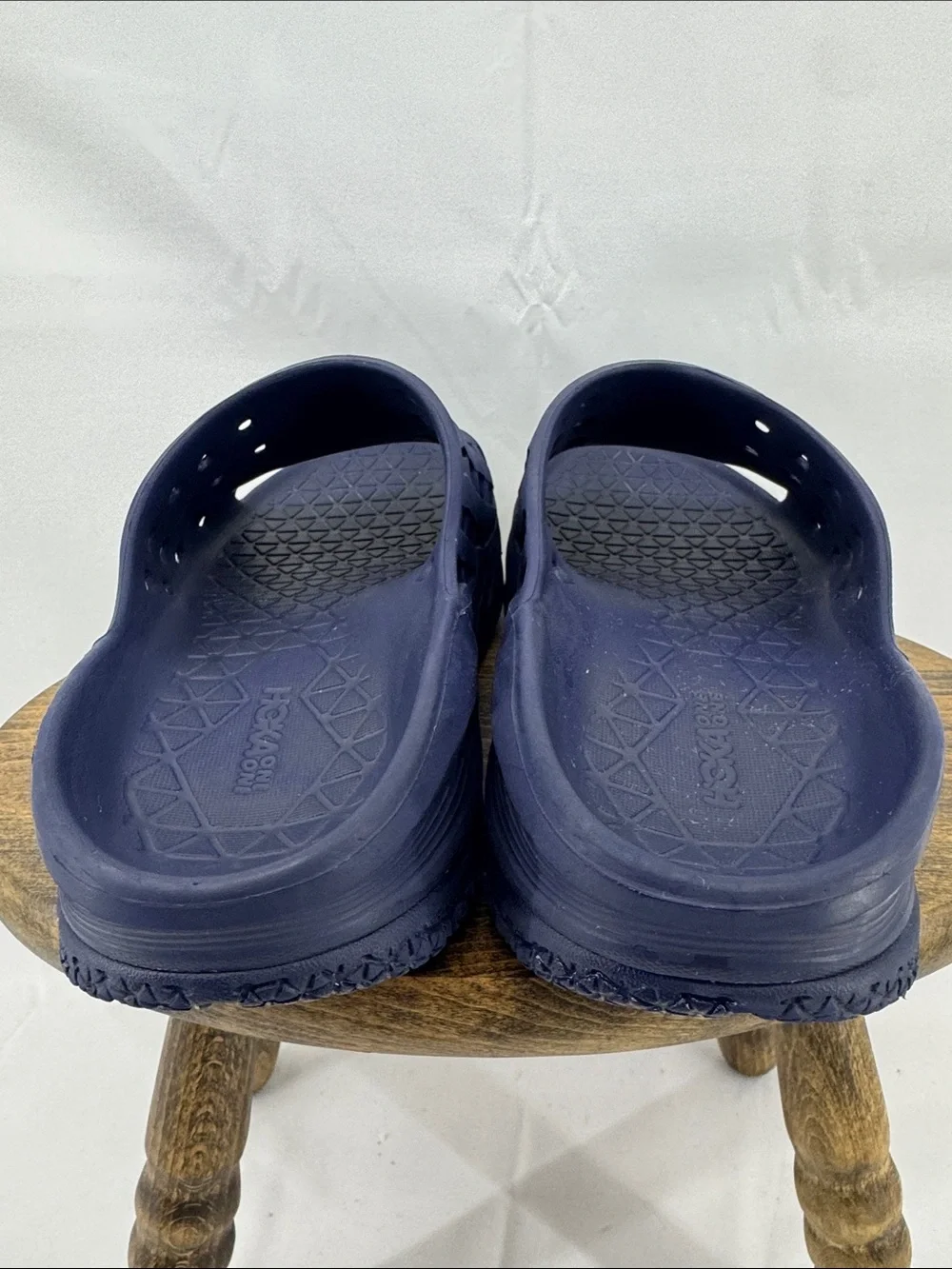 Hoka Mens ORA Recovery Slides Sandals in Navy w/ Light Blue, sz 10